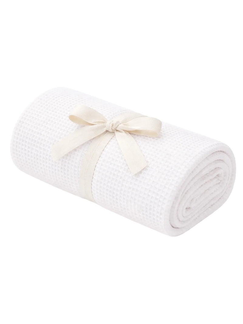 Organic Cotton Waffle Swaddle Blanket, Lucent White EUC