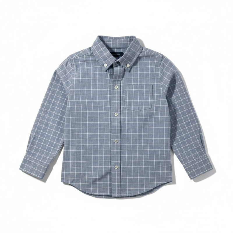 Plaid Linen-Cotton Shirt (3T) EUC