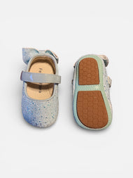 Felix & Flora Infant Baby Walking Shoes (Glitter Blue) Size 6-9M EUC