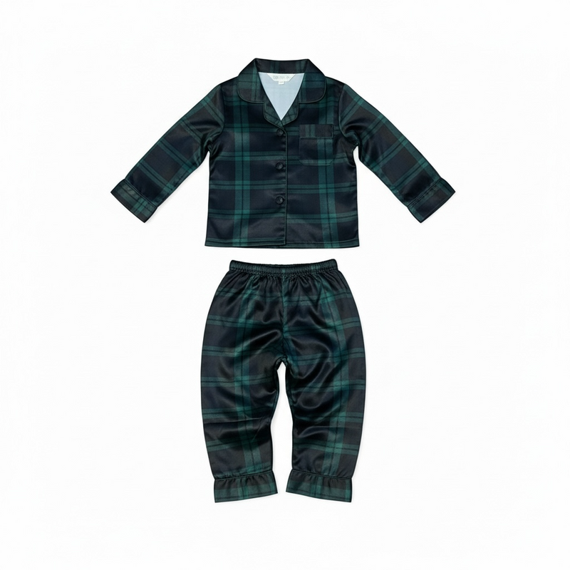 Children's Navy Green Plaid Pajama (Size 2T) NWOT