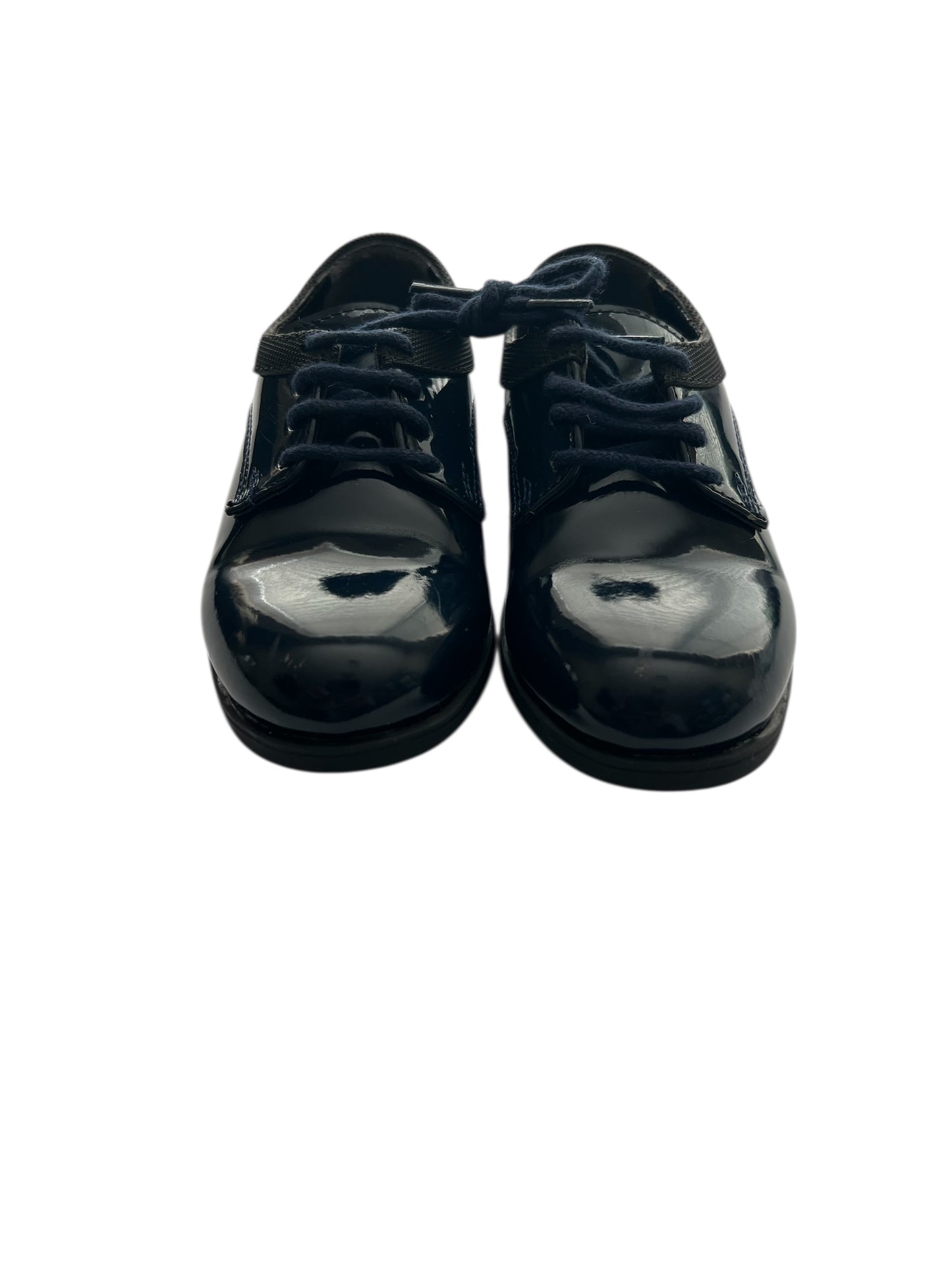 Patent Lace Blue Dress Shoes (24 EU - 8 Toddler US) EUC