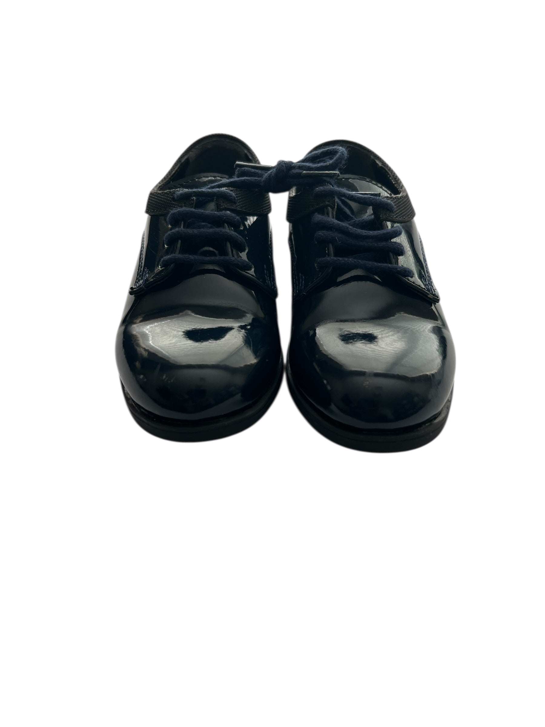 Patent Lace Blue Dress Shoes (24 EU - 8 Toddler US) EUC