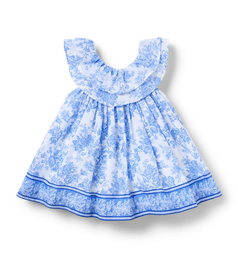 Janie and Jack Baby Floral Border Dress (Size: 18-24M) EUC