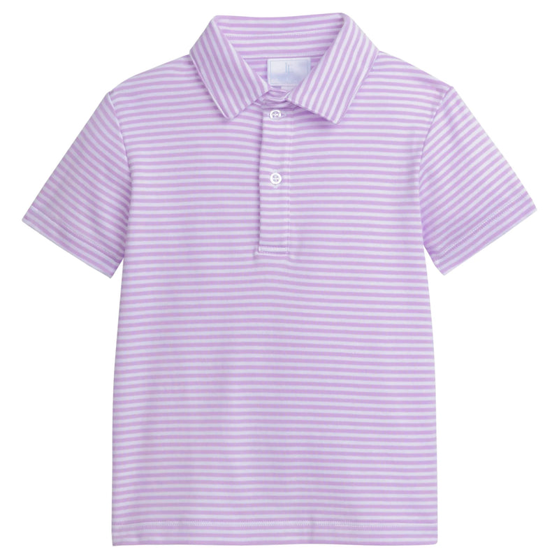 Short Sleeve Polo - Lavender Stripe (NWT 3T)