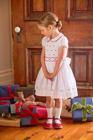 Smocked Claiborne White Dress - Holly (Size 18M) NWOT