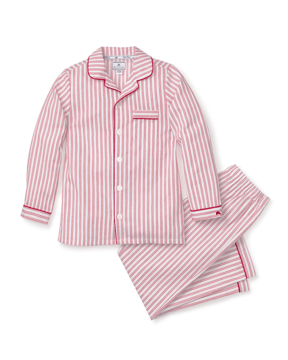 Kid's Twill Pajama Set in Multi Colors Ticking (Size 4T) EUC
