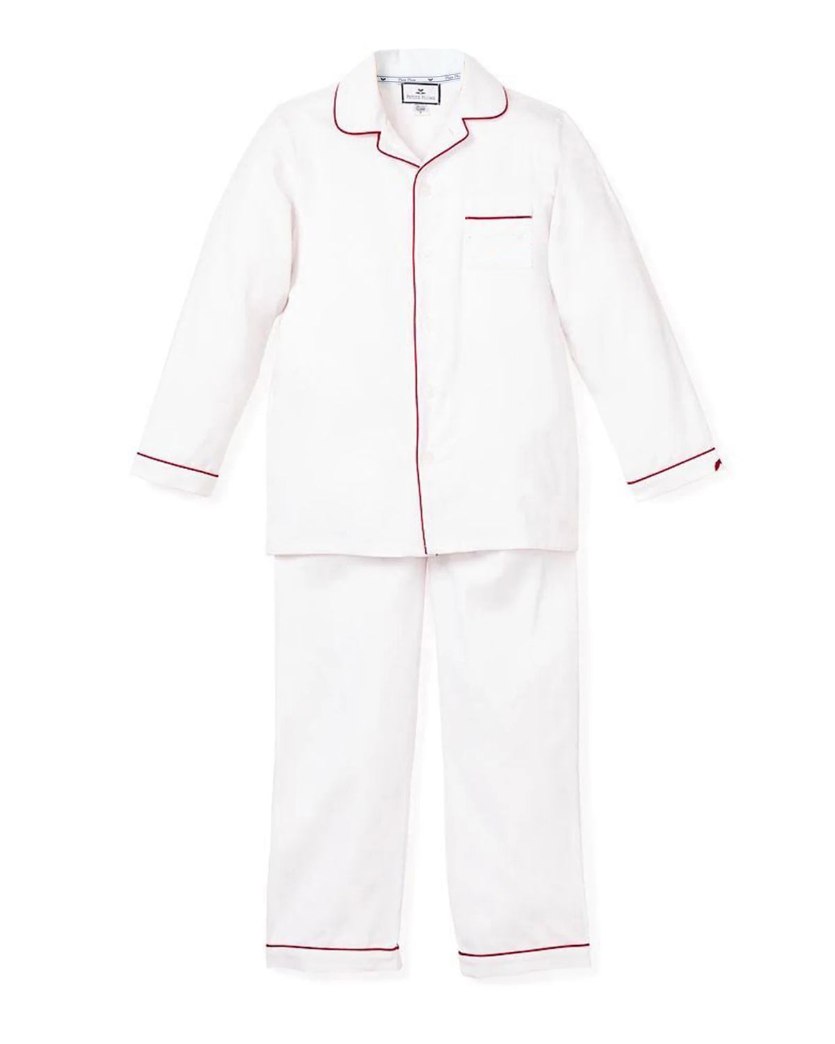 Kid's Twill Pajama Set in White with color Piping (NWT 3T)
