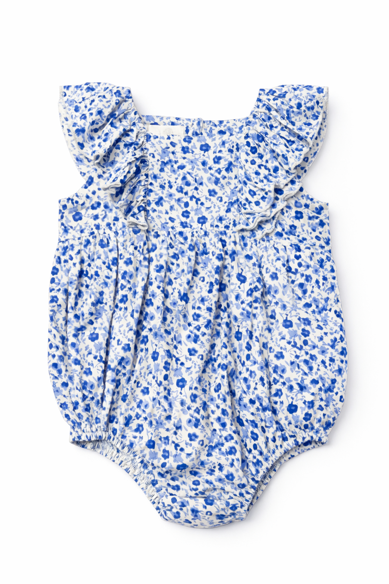 Baby Blue Floral Romper (Size: 18-24M) NWT