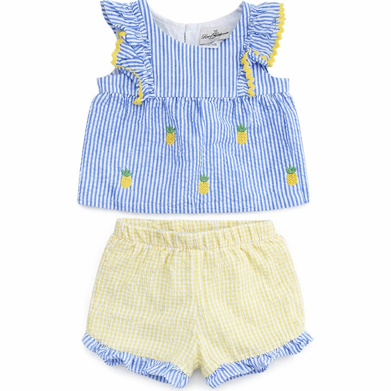 Rare Editions Blue & Yellow Pineapple Set (EUC 18M)
