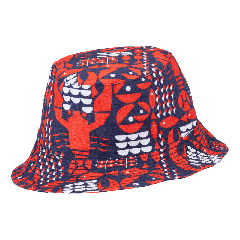 Vilebrequin Linen Bucket Hat Graphic Lobsters ( Size: XS/S) EUC