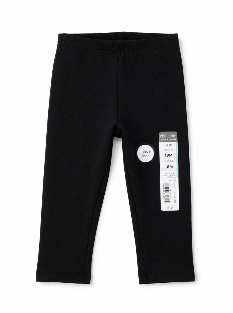 Okie Dokie Baby Girls Fleece Skinny Full Length Leggings (Size: 18M) NWT