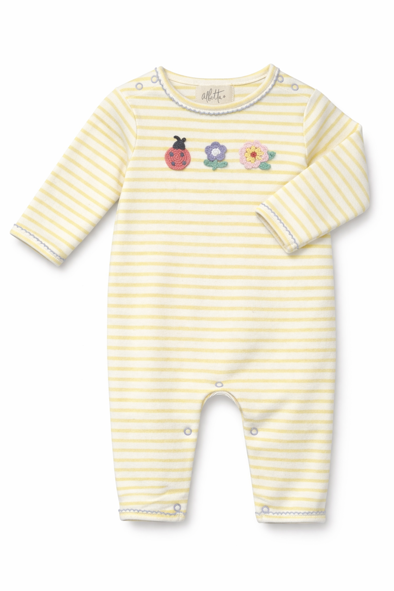 Mini Bloom Crochet Baby Romper (Size 6-12M) EUC