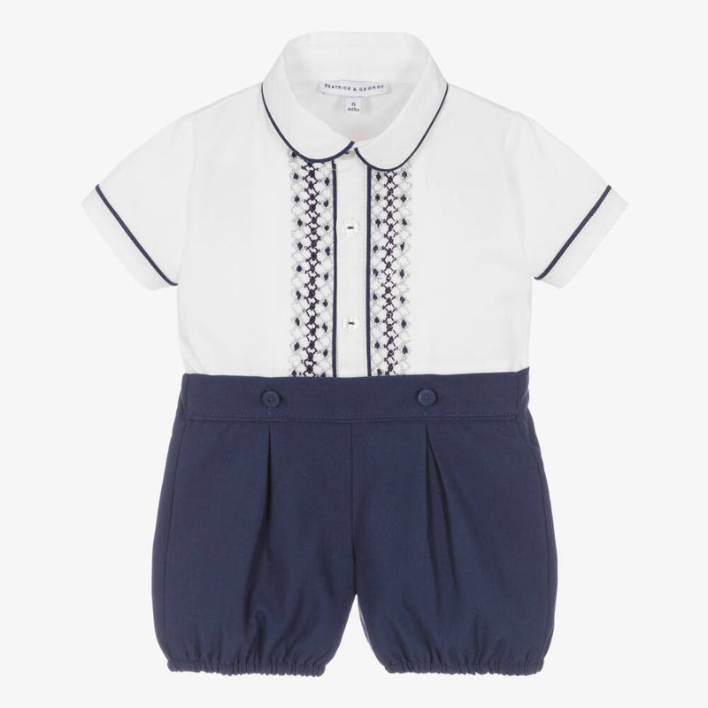 Boy Blue Hand Embroidered Cotton Set (3T) NWT