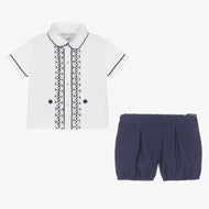 Boy Blue Hand Embroidered Cotton Set (3T) NWT