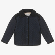 Boys Navy Quilted Coat (3T) EUC