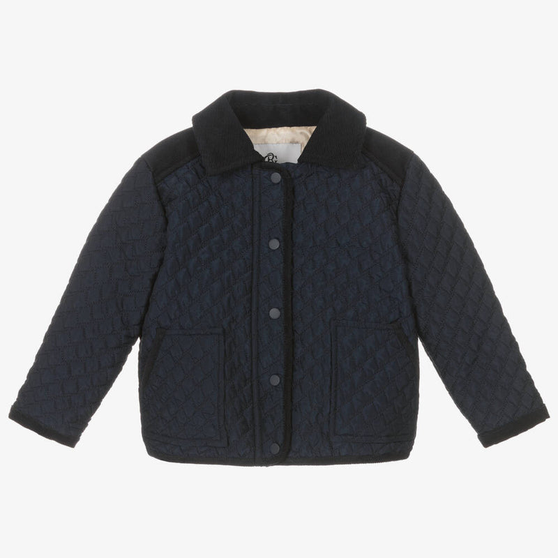 Boys Navy Quilted Coat (3T) EUC