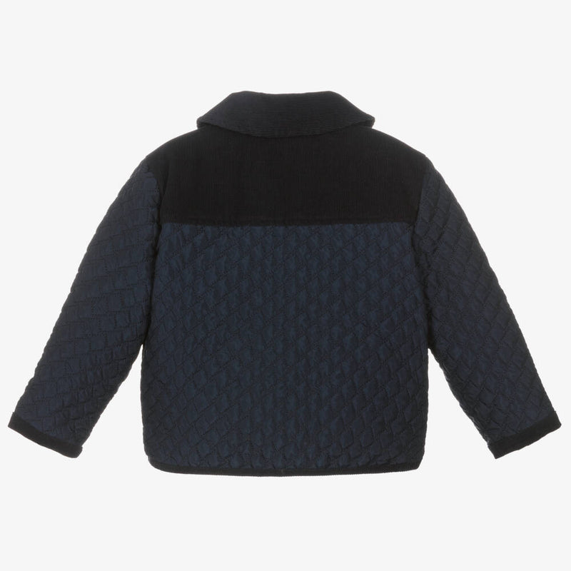 Boys Navy Quilted Coat (3T) EUC