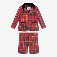 Boys Tartan Res Shorts Ensemble (3T) EUC