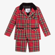 Boys Tartan Res Shorts Ensemble (3T) EUC