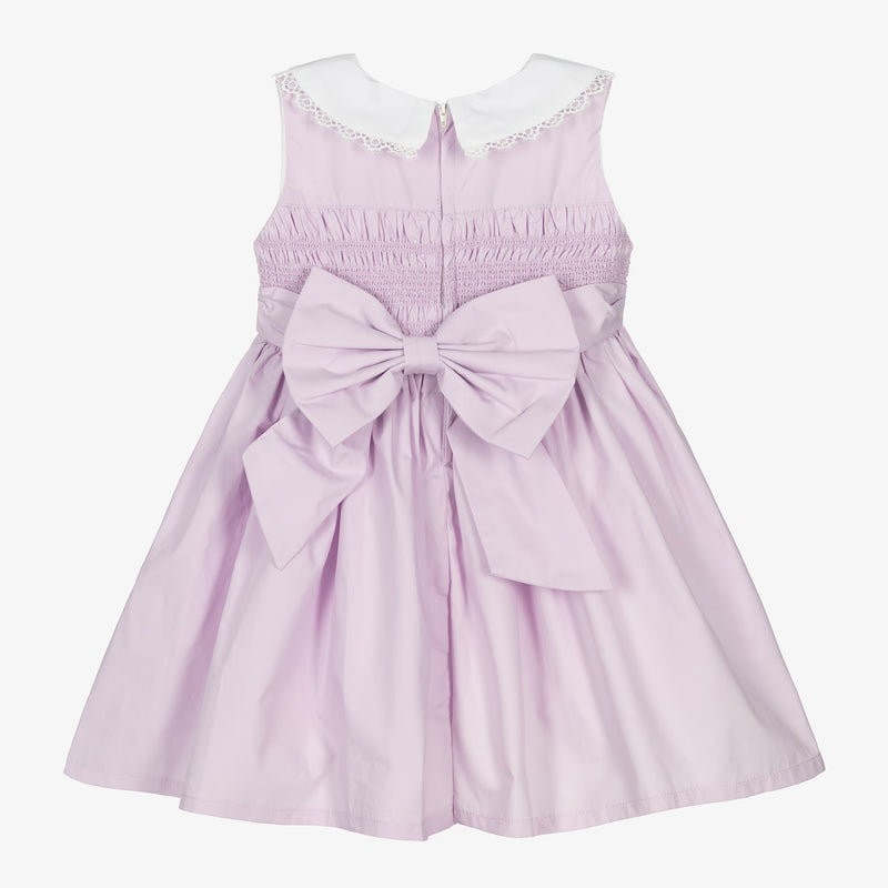 Girls Purple Cotton Smocked Dress (EUC 18-24M)