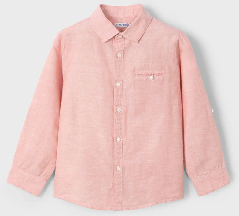 Mayoral Boys Linen Long Sleeve Button Down (EUC 3T)