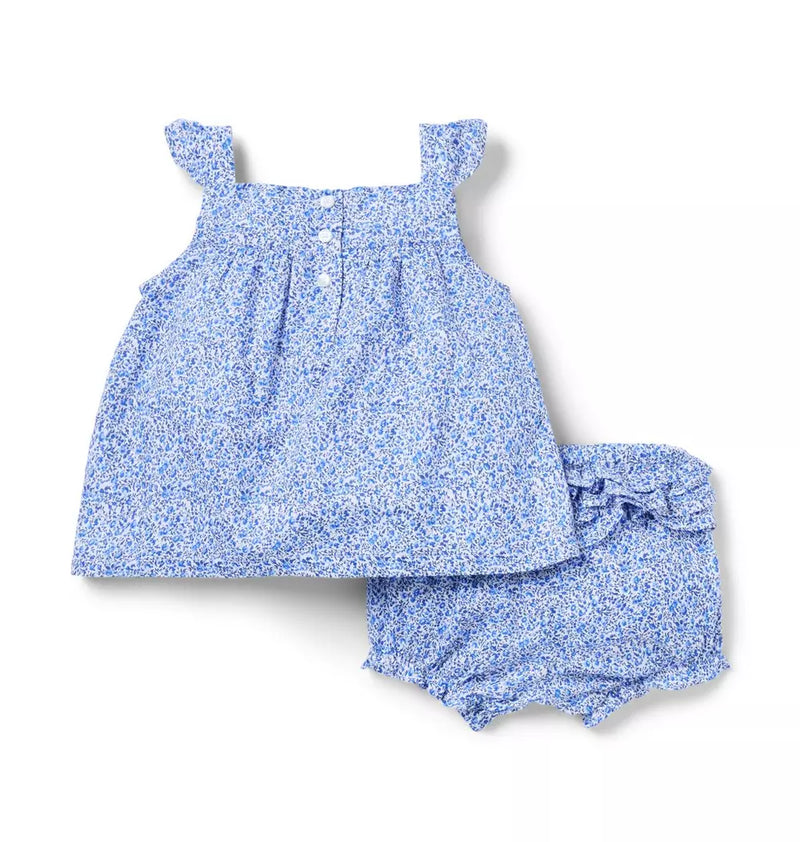Baby Ditsy Floral Bow Matching Set (Size 18-24M) NWT
