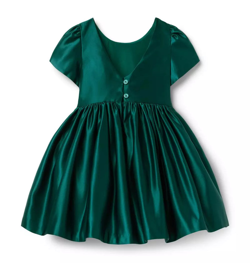 The Holiday Green Bow Dress (Size 18-24M) NWT