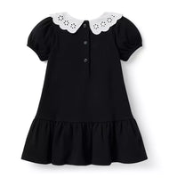 Eyelet Collar Ponte Black Dress (18-24M) NWT