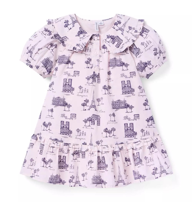 Paris Ruffle Collar Dress (EUC 12-18M)