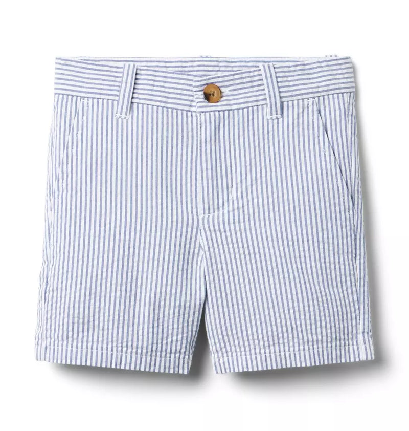 Striped Blue Seersucker Short (EUC 3T)