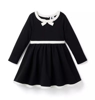 Bow Ponte Black Dress (Size 12-18M) NWT