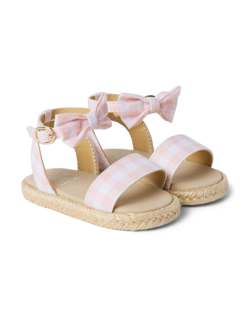 Baby Gingham Bow Espadrille Sandal (EUC 12-18M)