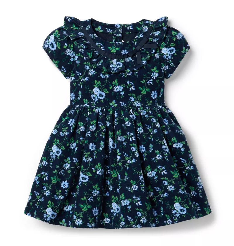 Floral Corduroy Ruffle Dress (Size 18-24M) NWT