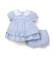 Baby Baby Striped Seersucker Matching Set (Size 12-16M) EUC