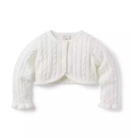 Baby Cropped Cream Cable Knit Cardigan (Size 6-12M) EUC