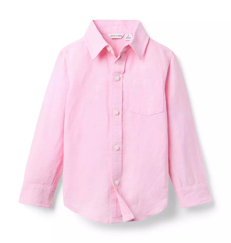 The Linen-Cotton Pink Shirt (NWOT 3T)