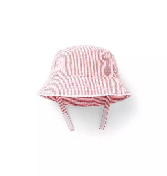 Baby Striped Seersucker Bucket Hat (18-24M) NWOT