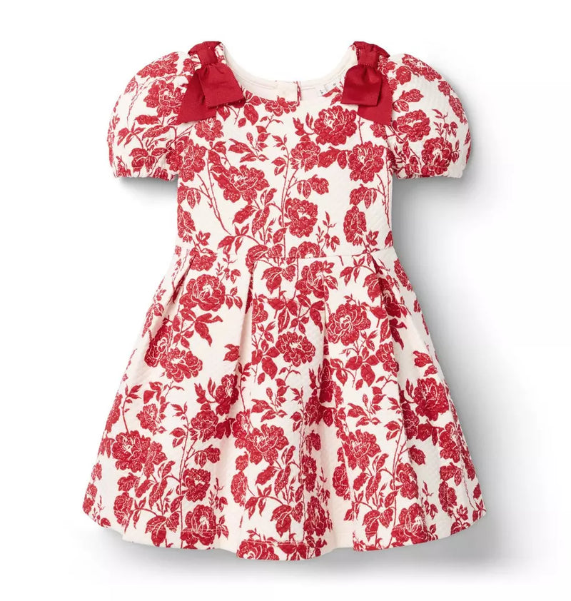 The Floral Quilted Bow Dress (18-24M) EUC