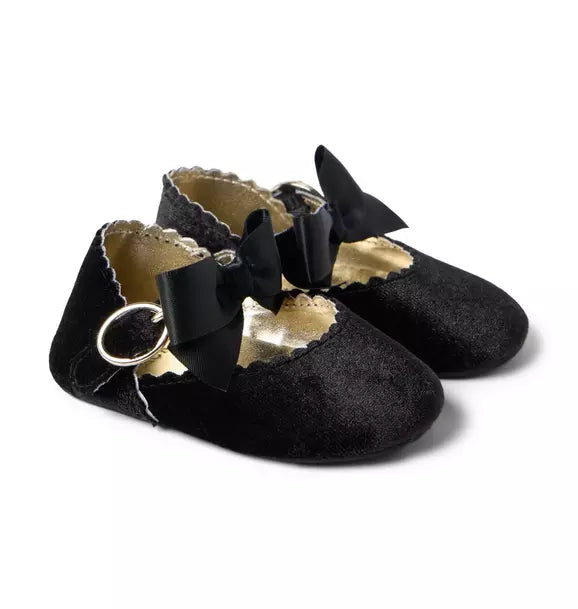Baby Velvet Ballet Flat Black (Size 6-12M) EUC