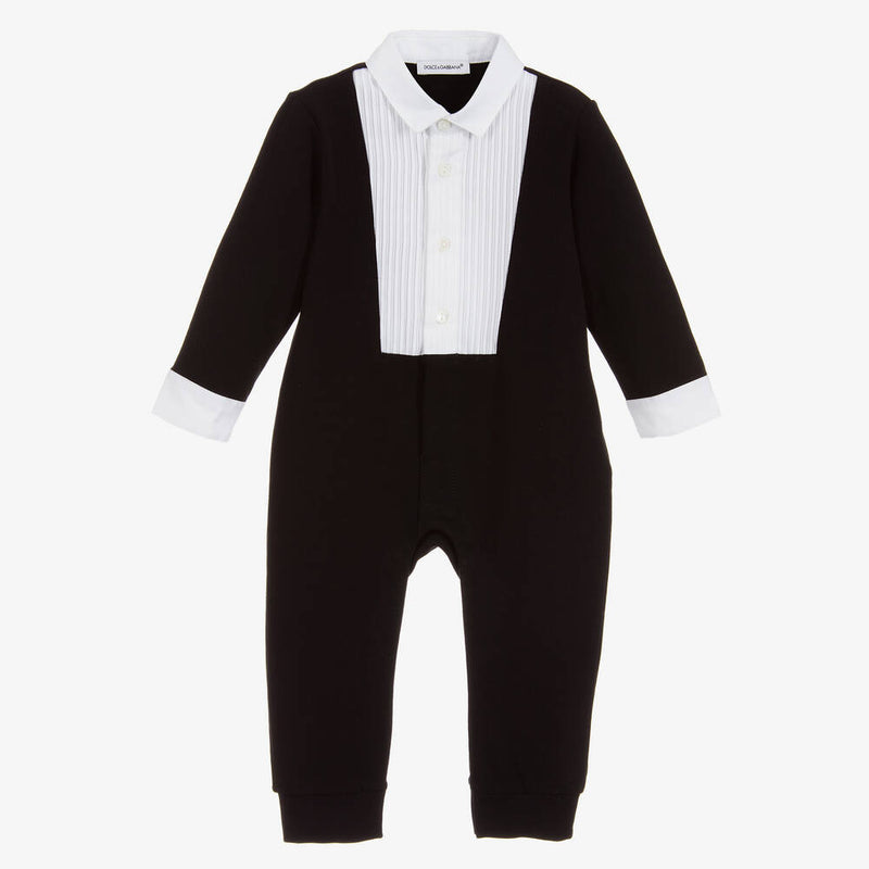 Dolce & Gabbana Jacquard and cotton tuxedo onesie with bow tie: (18-24M) EUC