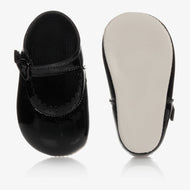 Baby Girls Black  Patent Pre-Walker Shoes (Size 3-6M) EUC