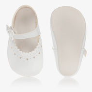 Baby Girls White  Patent Pre-Walker Shoes (Size 6-9-12M) EUC