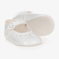 Baby Girls White  Patent Pre-Walker Shoes (Size 6-9-12M) EUC