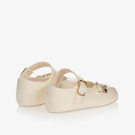 Ivory Patent Faux Leather Pre-Walker Shoes (in two sizes) EUC