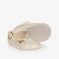 Ivory Patent Faux Leather Pre-Walker Shoes (in two sizes) EUC