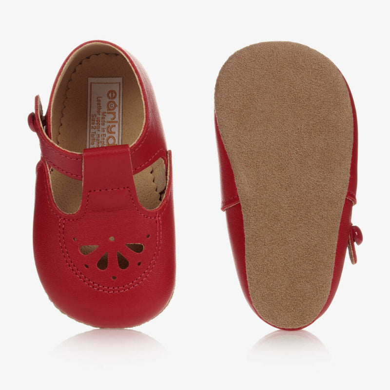 Early Days Red Leather Pre-Walker Shoes (Size 6-9M ) EUC