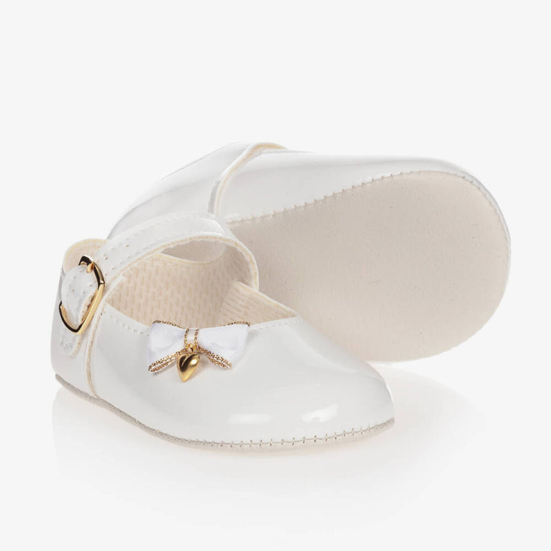 White Patent Faux Leather Pre-Walker Shoes (Sizes 9-12M) EUC