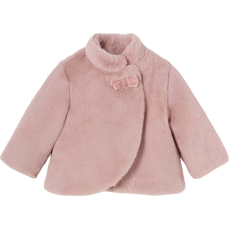 Bow Faux Fur Coat, Pink (NWT 18M)
