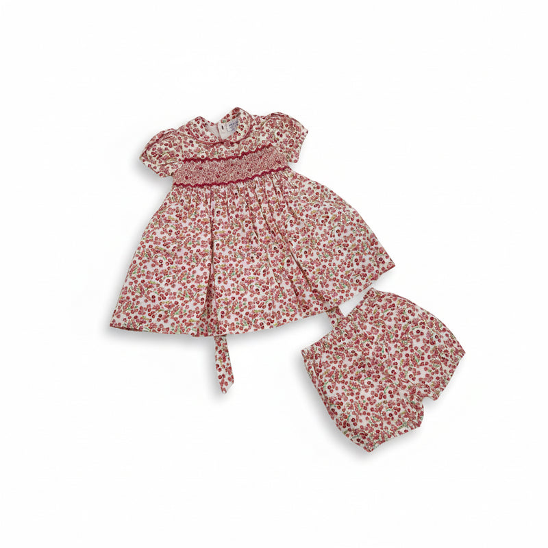 Forget-Me-Not Smocked Dress & Bloomers (12M) EUC