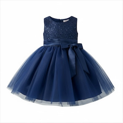 Baby Girls Blue Tulle & Sequin Dress (12-18M) EUC